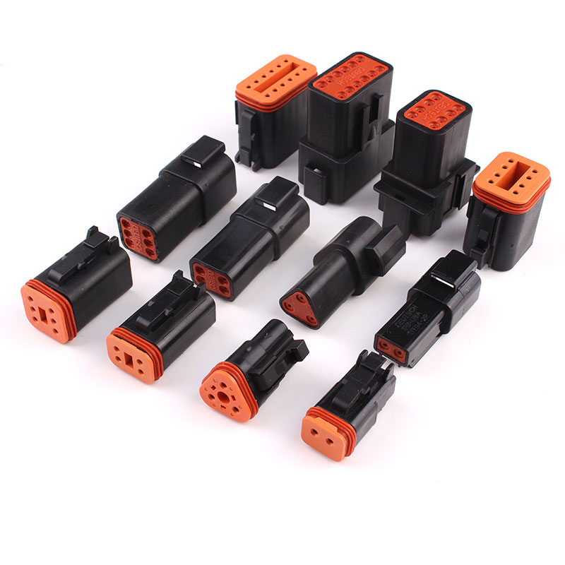 德馳汽車(chē)防水連接器DT04-2P公母接插件DT06-2S帶黑色平蓋DEUTSCH