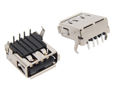 【嘉利 usb2.0 4pin AF母座 10.0 四角有卷邊90度USB連接器插座】價格,廠家,圖片,連接器,深圳市嘉利亞洲實業(yè)-